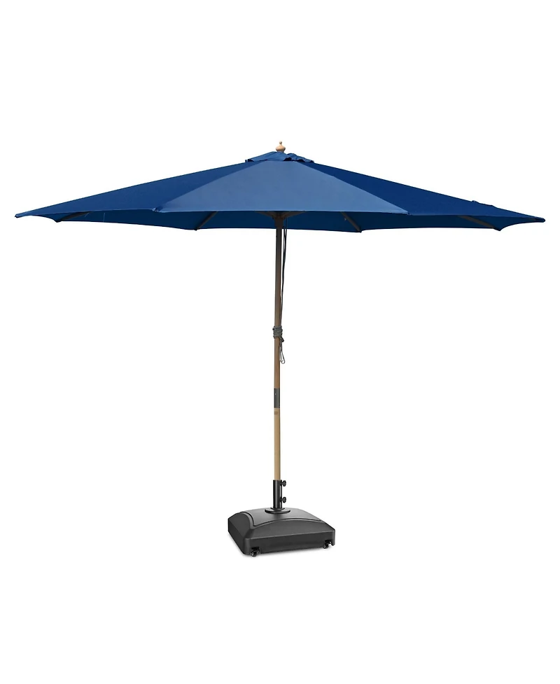 Yescom 13ft Xl Heavy Duty Solid Wood Outdoor Patio Umbrella with Base Parasol Wheels Stand for Bistro Market Table Garden Deck Yard Poolside Navy