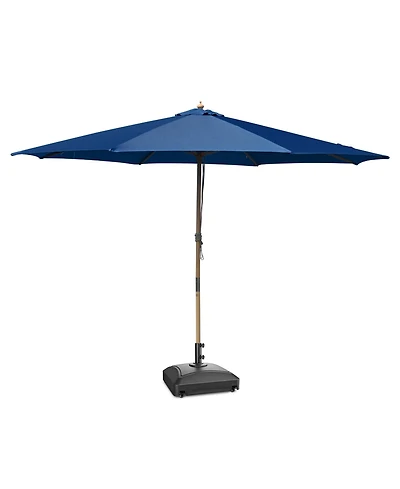 Yescom 13ft Xl Heavy Duty Solid Wood Outdoor Patio Umbrella with Base Parasol Wheels Stand for Bistro Market Table Garden Deck Yard Poolside Navy