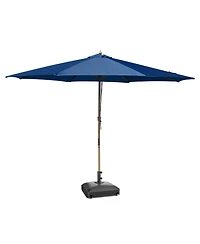 Yescom 13ft Xl Heavy Duty Solid Wood Outdoor Patio Umbrella with Base Parasol Wheels Stand for Bistro Market Table Garden Deck Yard Poolside Navy