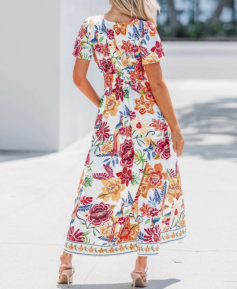 Cupshe Women's Floral Print Maxi Beach Dress