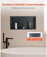 Slickblue Recessed Shower Shelf in Stainless Steel for Wall-Mounted Organization