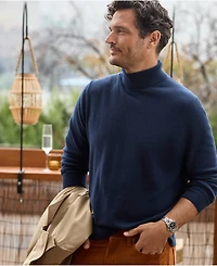 Lands' End Men's Fine Gauge Cashmere Turtleneck Sweater