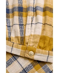 Celtic & Co. Women's Peter Pan Collar Checked Blouse