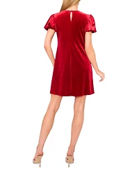 CeCe Women's Velvet Bubble-Sleeve Mini Dress