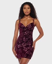 B Darlin Juniors' Double Spaghetti Strap Sweetheart Neck Short Dress
