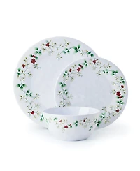 Winterberry Holiday Melamine 24 Pc. Dinnerware Set, Service for 8
