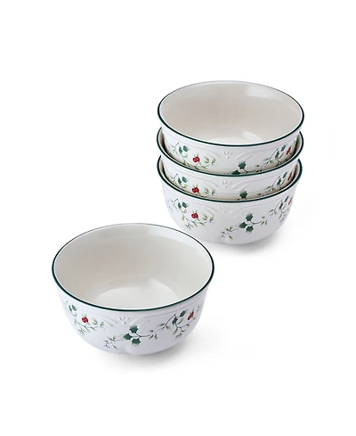 Winterberry Holiday Cereal Bowls, Set of 4
