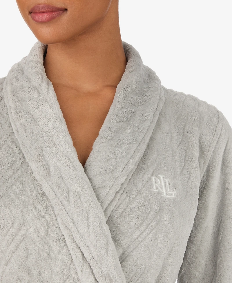 Lauren Ralph Women's Long Sleeve Shawl Collar Short Robe