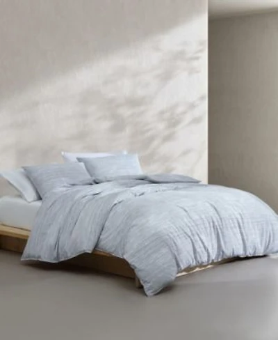 Calvin Klein Wavy Stripe Washed Percale Cotton Comforter Set