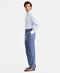 Tayion Collection Men's Classic-Fit Navy Plaid Suit Separates Pants