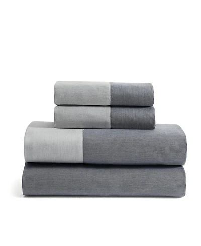 Calvin Klein Contrast Weave Rekoop Sateen 4-Pc. Sheet Set