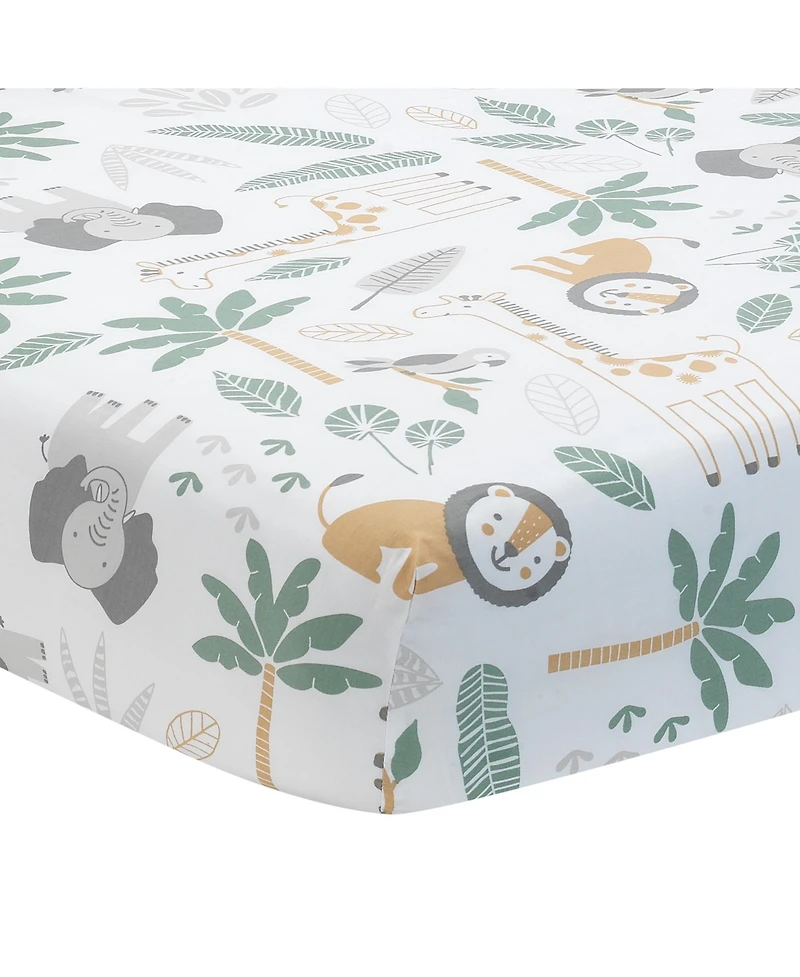Lambs & Ivy Baby Jungle Friends 5-Piece Safari Animals Nursery Crib Bedding Set