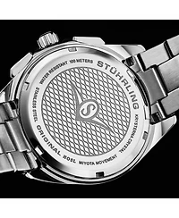 Stuhrling Men's Monaco Silver-tone Stainless Steel, Green Dial, 47mm Round Watch