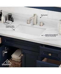 Casainc 48-Inch Solid Wood Bathroom Vanity with Matching Top and Ceramic Basin