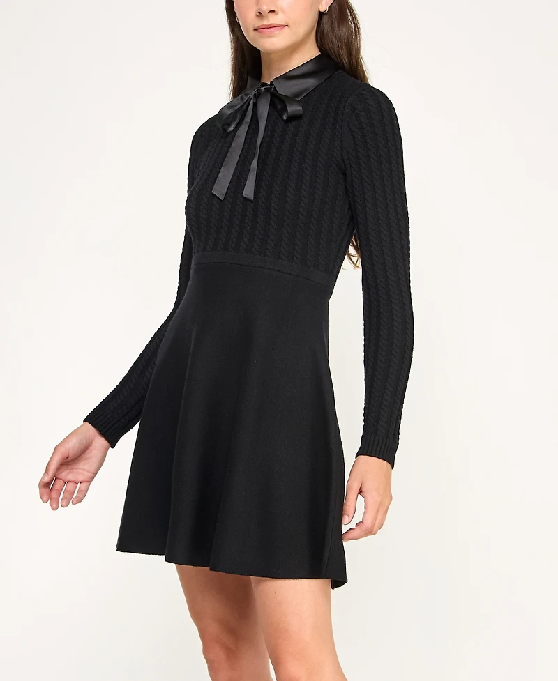 Invitee Juniors' Long Sleeve Collar Neck Sweater Dress