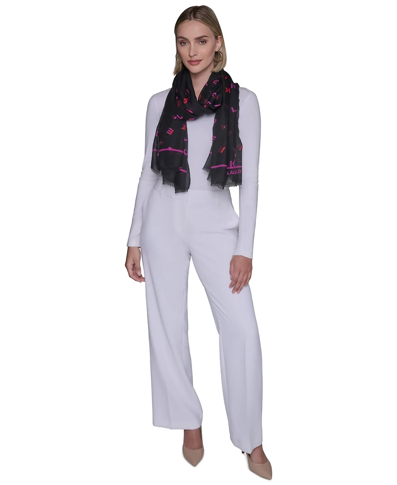 Karl Lagerfeld Paris Scattered Letters Neck Wrap