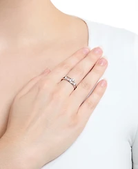 Macy's 2-Piece Cubic Zirconia Stackable Ring Set (0.48 ct. t.w.) in Sterling Silver