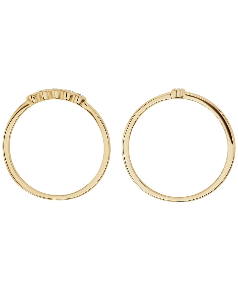 Macy's 2-Piece Cubic Zirconia Stackable Ring Set (0.17 ct. t.w.) in Gold over Sterling Silver