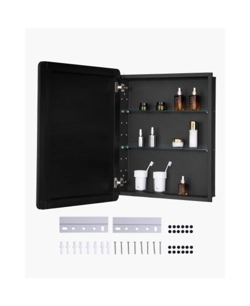 Slickblue Wall-Mounted Medicine Cabinet with Mirror and Adjustable Shelves for Bathroom Storage