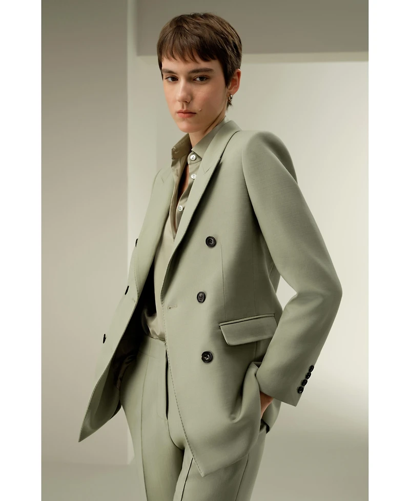 Lilysilk Women's Double Breasted Lapel Blazer