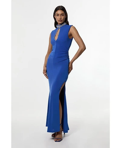 Karen Millen Women's Embellished Jersey Crepe Maxi Dress