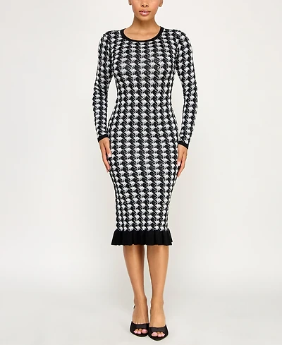 Bcx Juniors' Long Sleeve Midi Sweater Dress