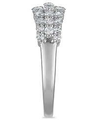 Diamond 3-Row Band Ring (1 ct. t.w.) in 14k White Gold