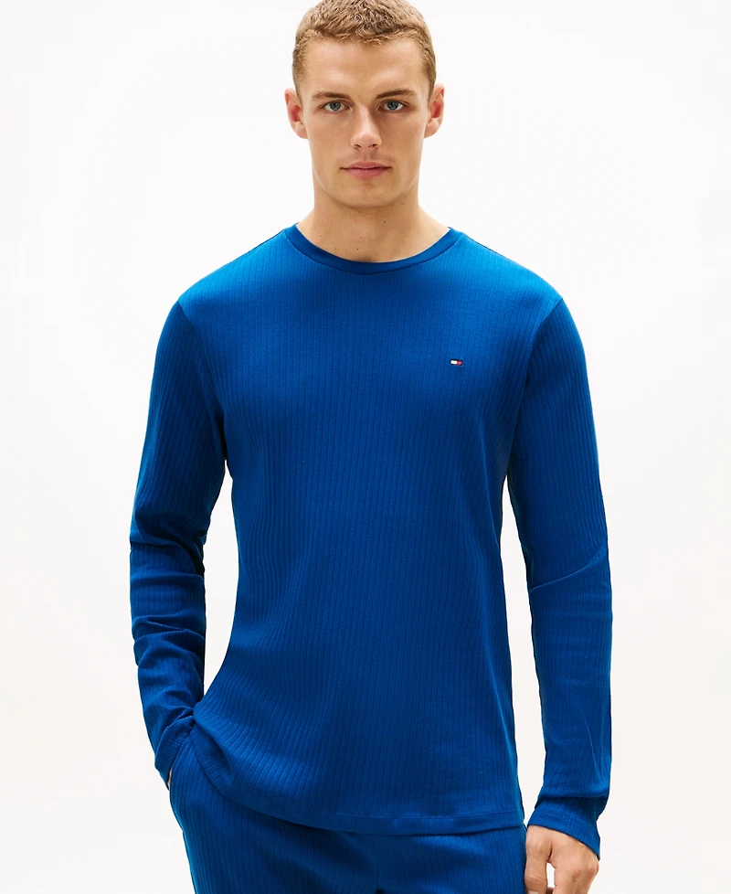 Tommy Hilfiger Men's Ribbed Long-Sleeve Pajama Shirt