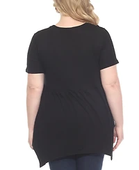 White Mark Plus Shirred Maternity Top
