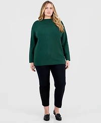 Jones New York Plus Embellished Funnel-Neck Sweater