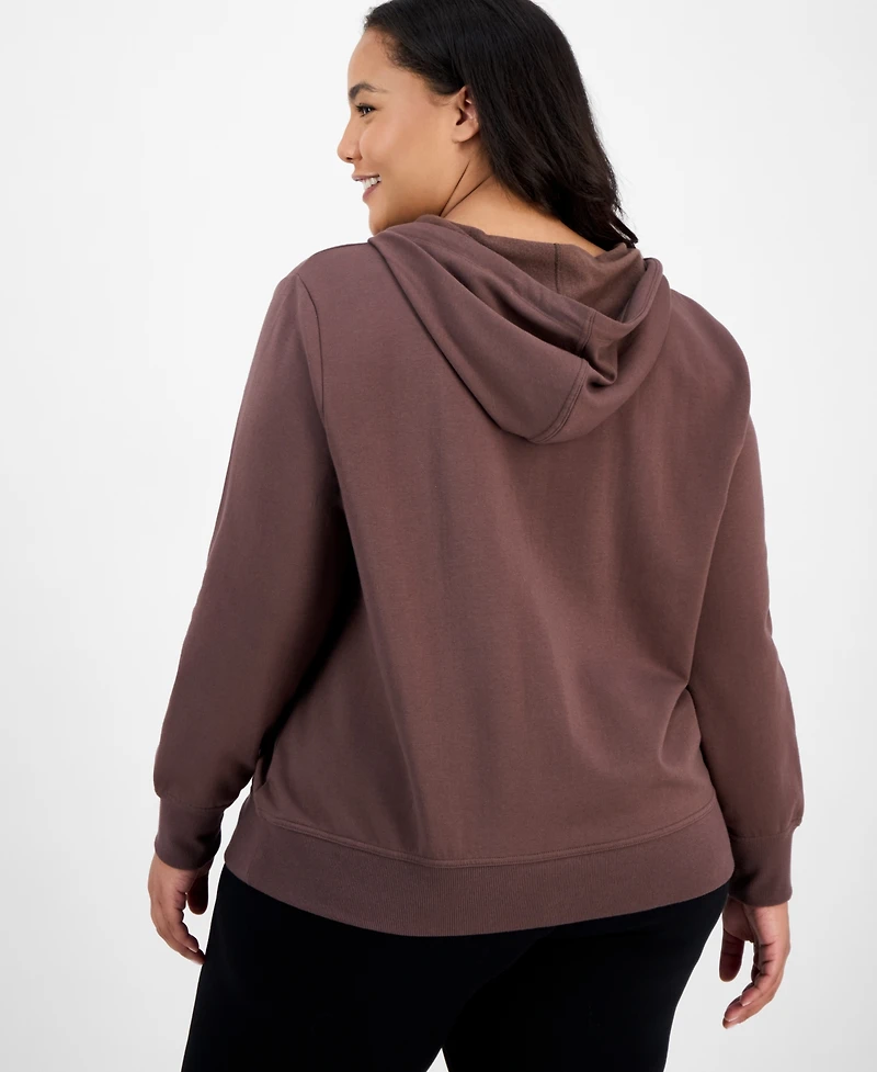 Id Ideology Plus Relaxed Full-Zip Fleece Hoodie, Created for Macy's