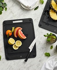 Zwilling Plant Fiber 14x11.25" Slate with Juice Grooves and Silicone Feet Cutting Board