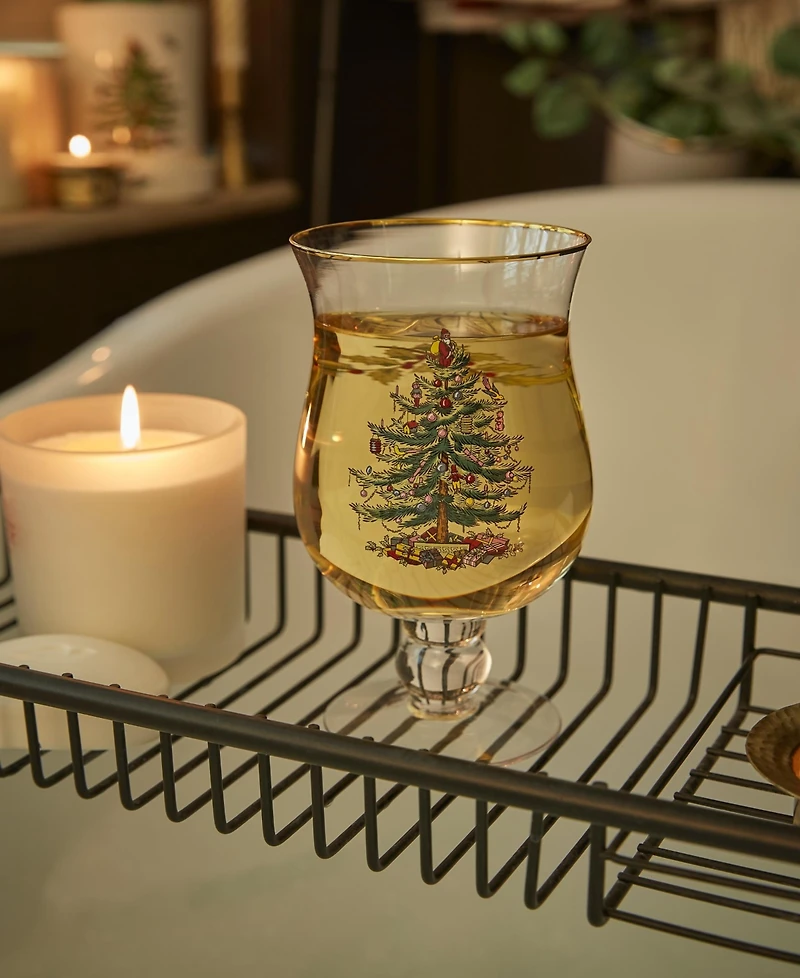 Spode Christmas Tree Tulip Glasses, Set of 4