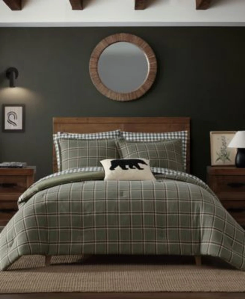 Eddie Bauer Alpine Plaid Printed Flannel Comforter Set