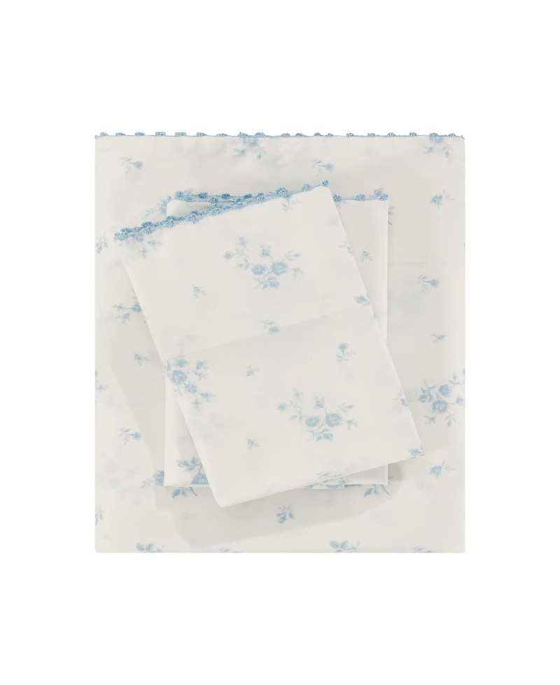 Sunham Callie Floral 200-Thread Count 4-Pc. Sheet Set