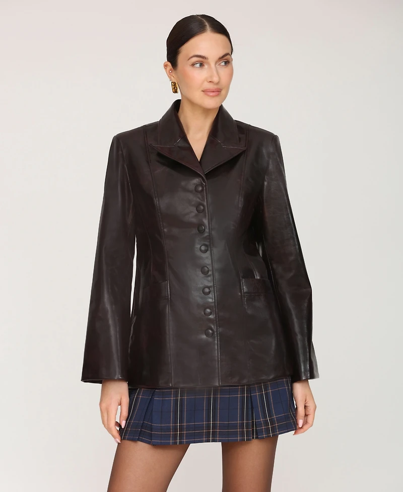 Avec Les Filles Women's Notch Collar Flared Jacket