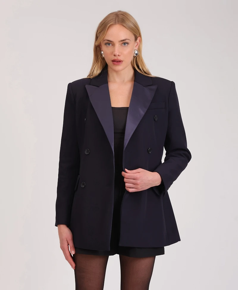 Avec Les Filles Women's Notch Collar Hourglass Blazer