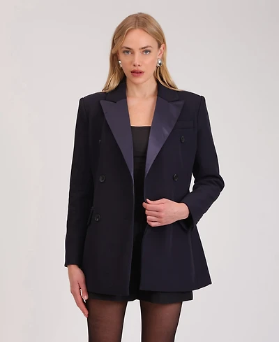 Avec Les Filles Women's Notch Collar Hourglass Blazer
