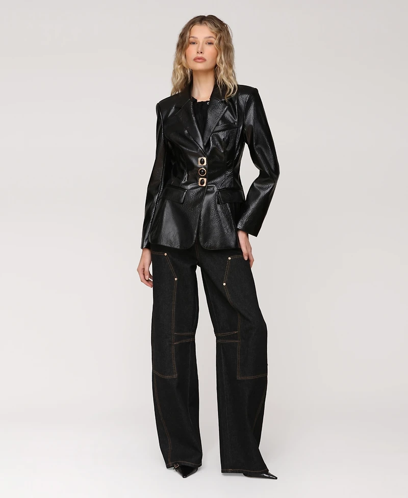 Avec Les Filles Women's Long Sleeve Hourglass Blazer