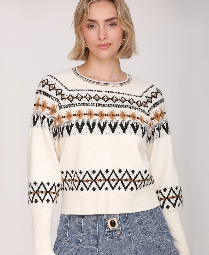 Avec Les Filles Women's Balloon Sleeves Sweater