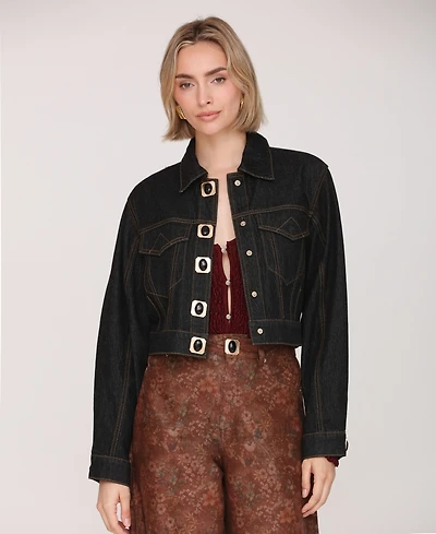 Avec Les Filles Women's Long Sleeve Trucker Jacket