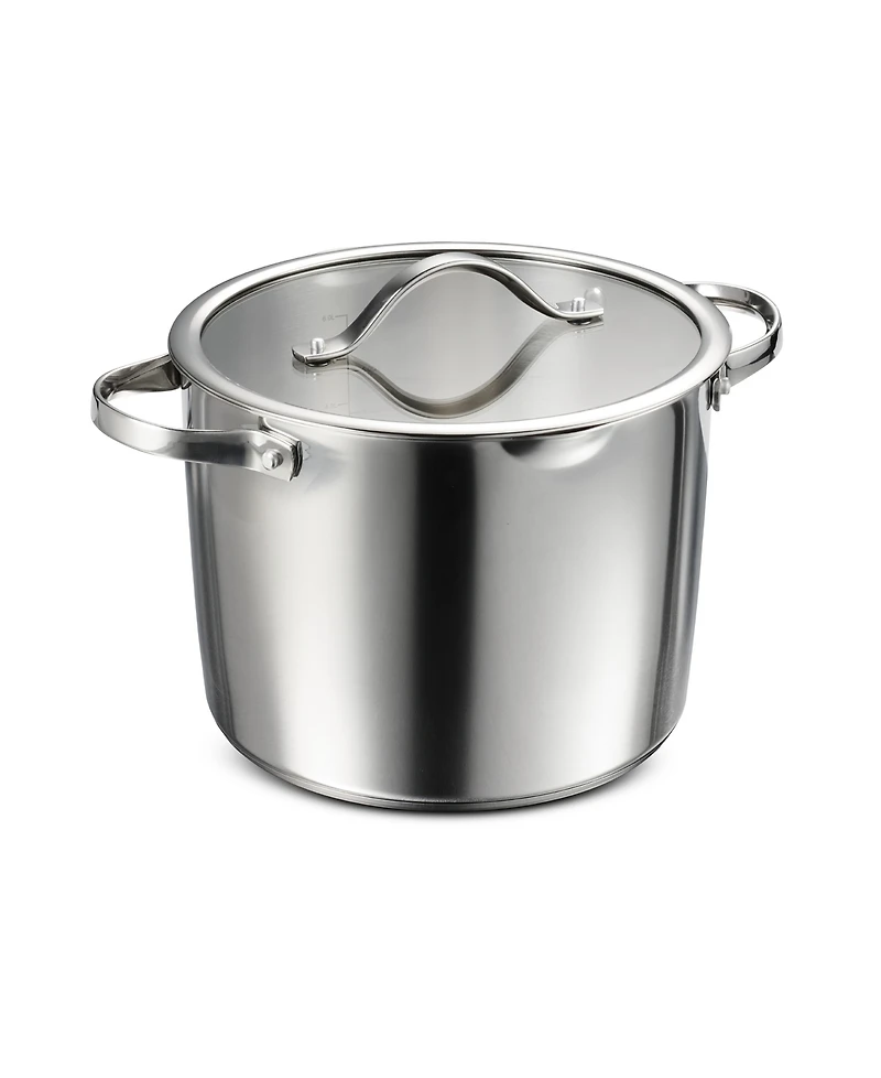 Tramontina Tempo Tri-Ply Base Stainless Steel 8-Quart Stock Pot with Glass Lid
