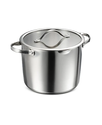 Tramontina Tempo Tri-Ply Base Stainless Steel 8-Quart Stock Pot with Glass Lid