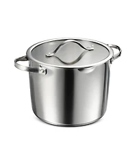 Tramontina Tempo Tri-Ply Base Stainless Steel 8-Quart Stock Pot with Glass Lid