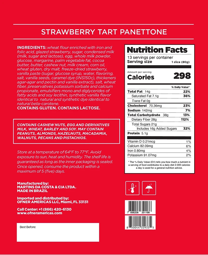 Ofner Strawberry Tart Panettone, 35.27 oz