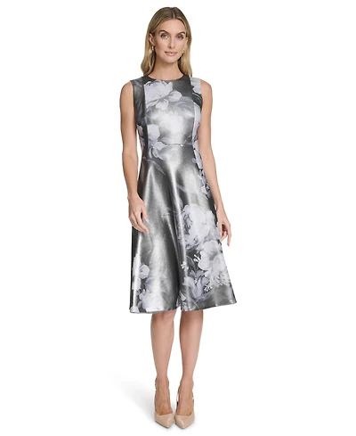 Calvin Klein Women's Foil Fit & Flare Dress