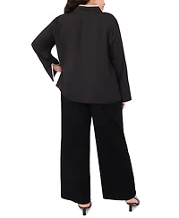 Vince Camuto Plus V-Neck Contrast Trim Tunic Top
