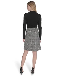 Eliza J Petite Mock Neck Dress