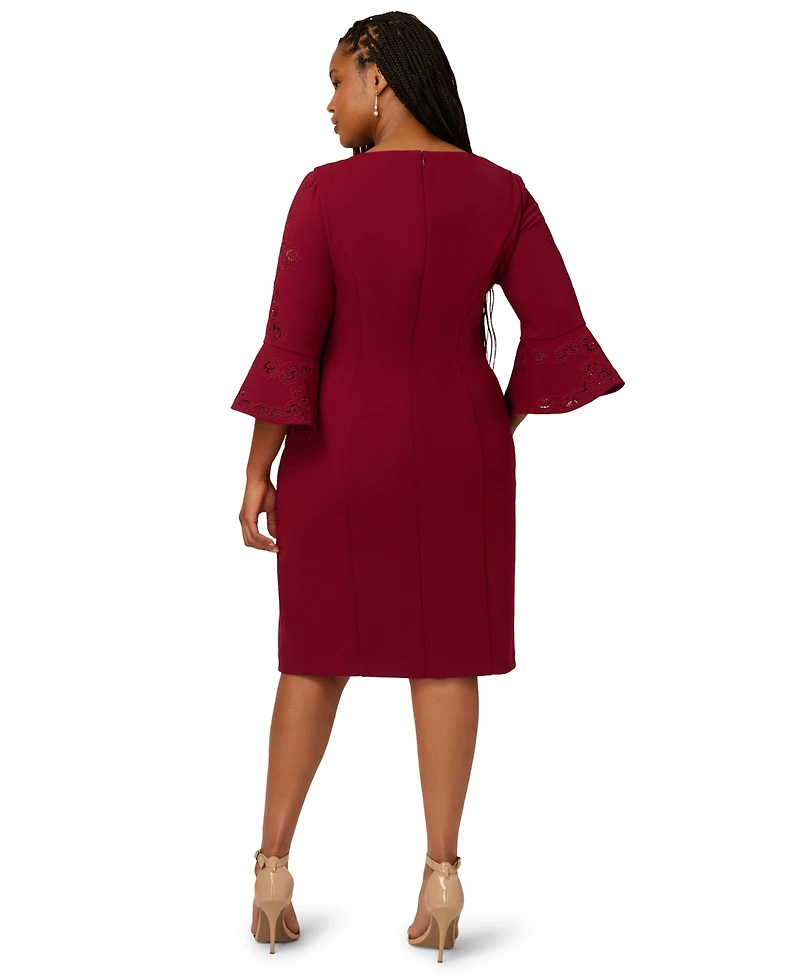 Adrianna Papell Plus Laser Cut Detail Dress