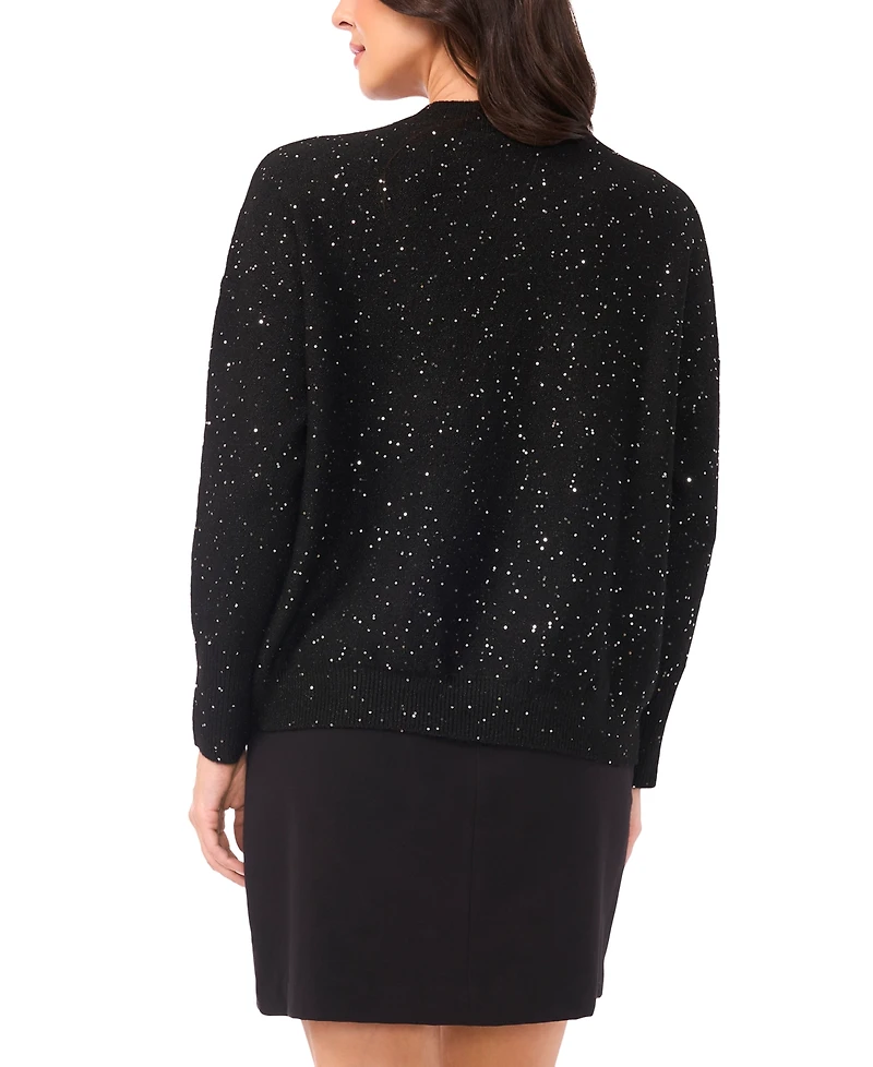 Vince Camuto Women's Sequin Long Sleeve Crewneck Sweater